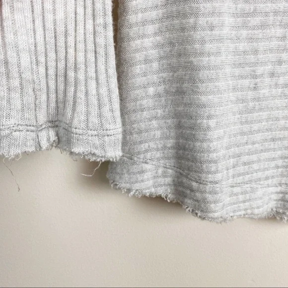 Free People Lightweight Gray Ribbed Sweater - Picture 10 of 16